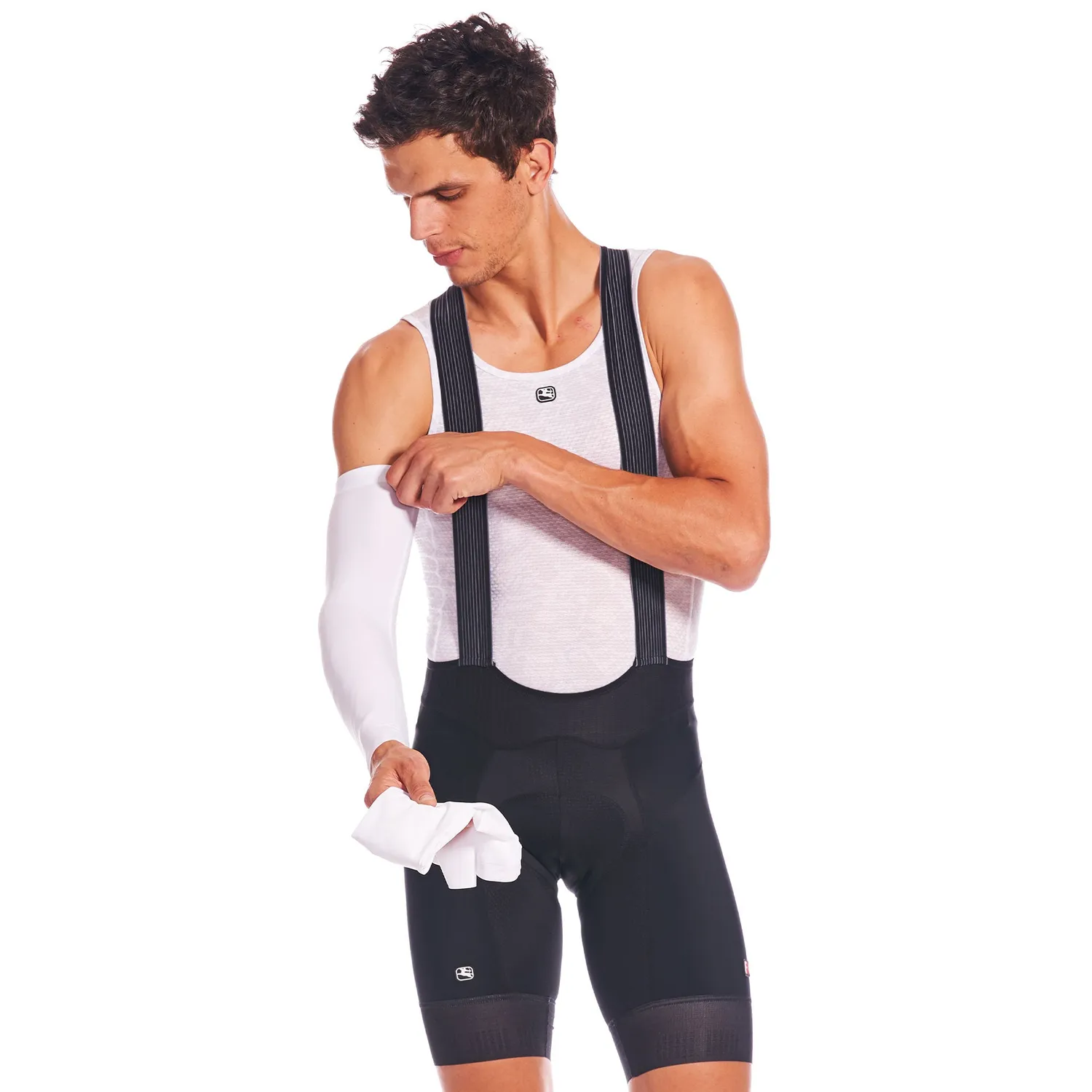 Giordana Sun Sleeves armvärmare vit UPF 50+
