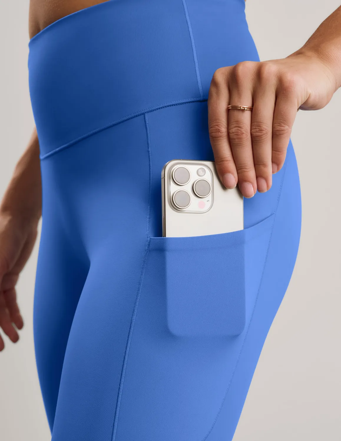 Beyond Yoga Pacer Fleece-Backed Pocket Legging leggings Mineral Blue varmfodrade