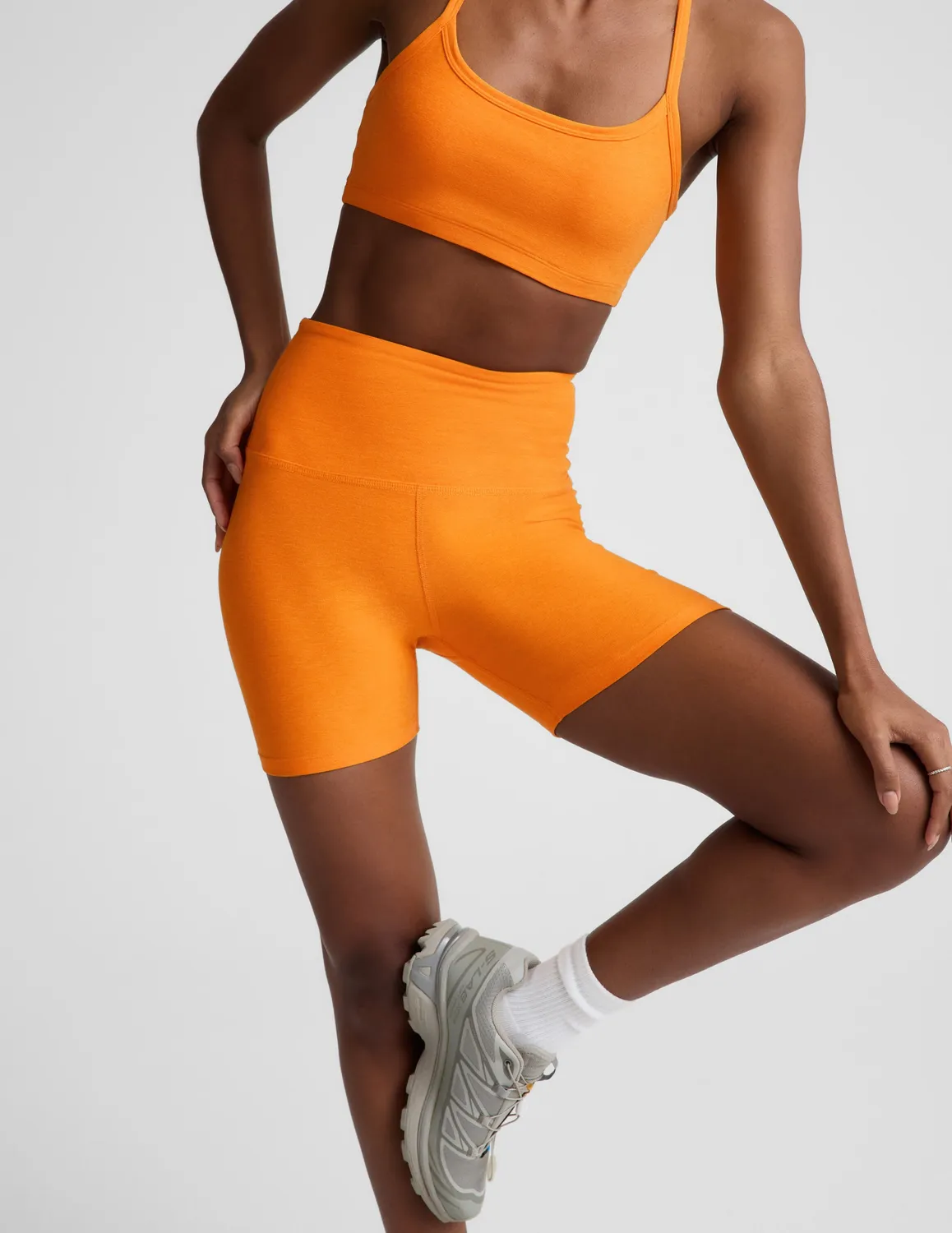Beyond Yoga Spacedye Keep Pace 5" träningsshorts Bright Citrus orange