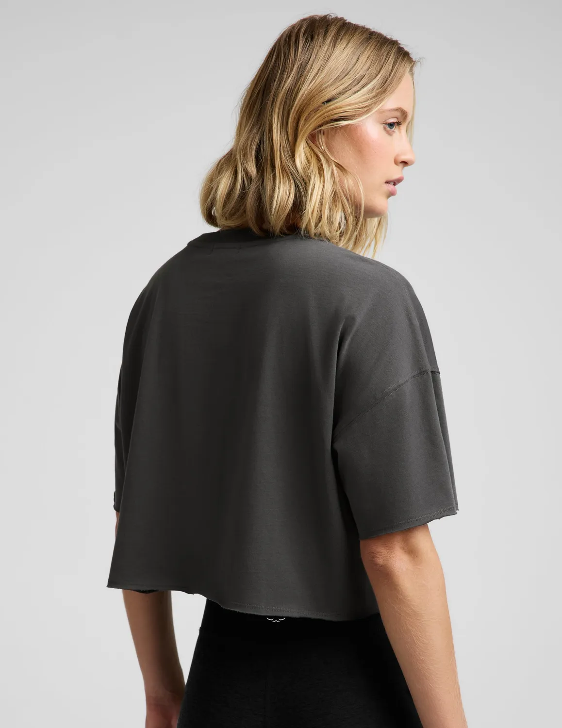 Beyond Yoga SoftKnit Better Than Ever Cropped t-shirt svart bomull