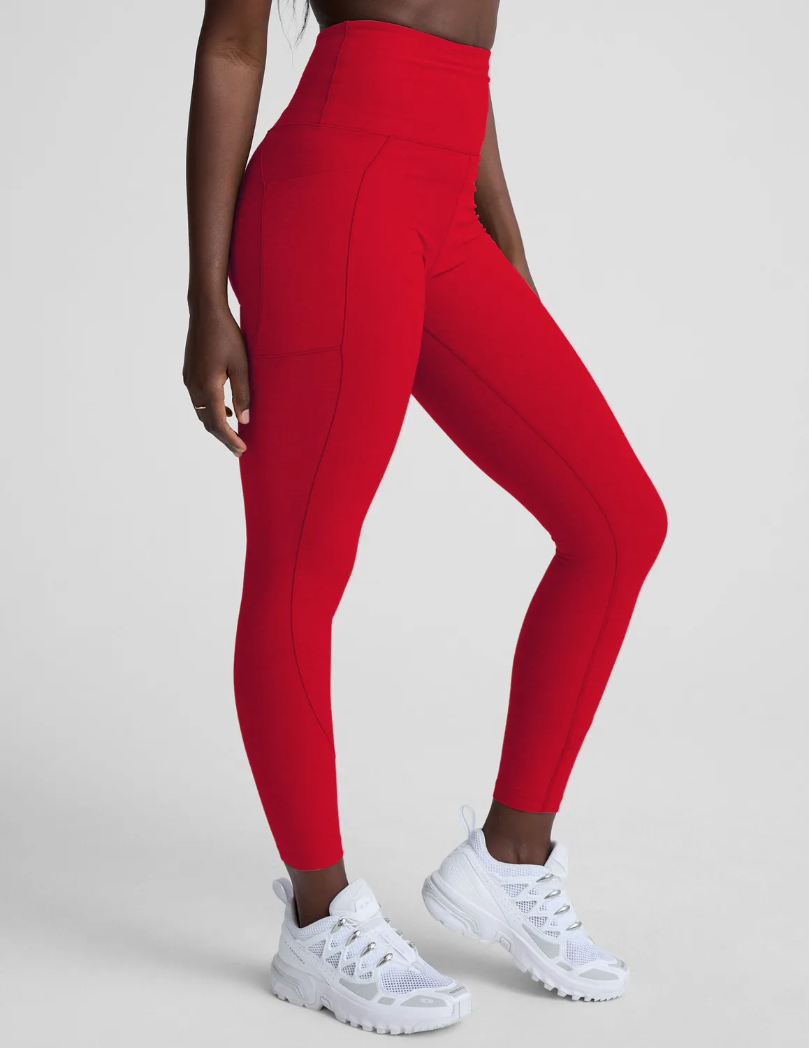 Beyond Yoga Spacedye Be Free Pocket leggings Holly Red Heather med fickor