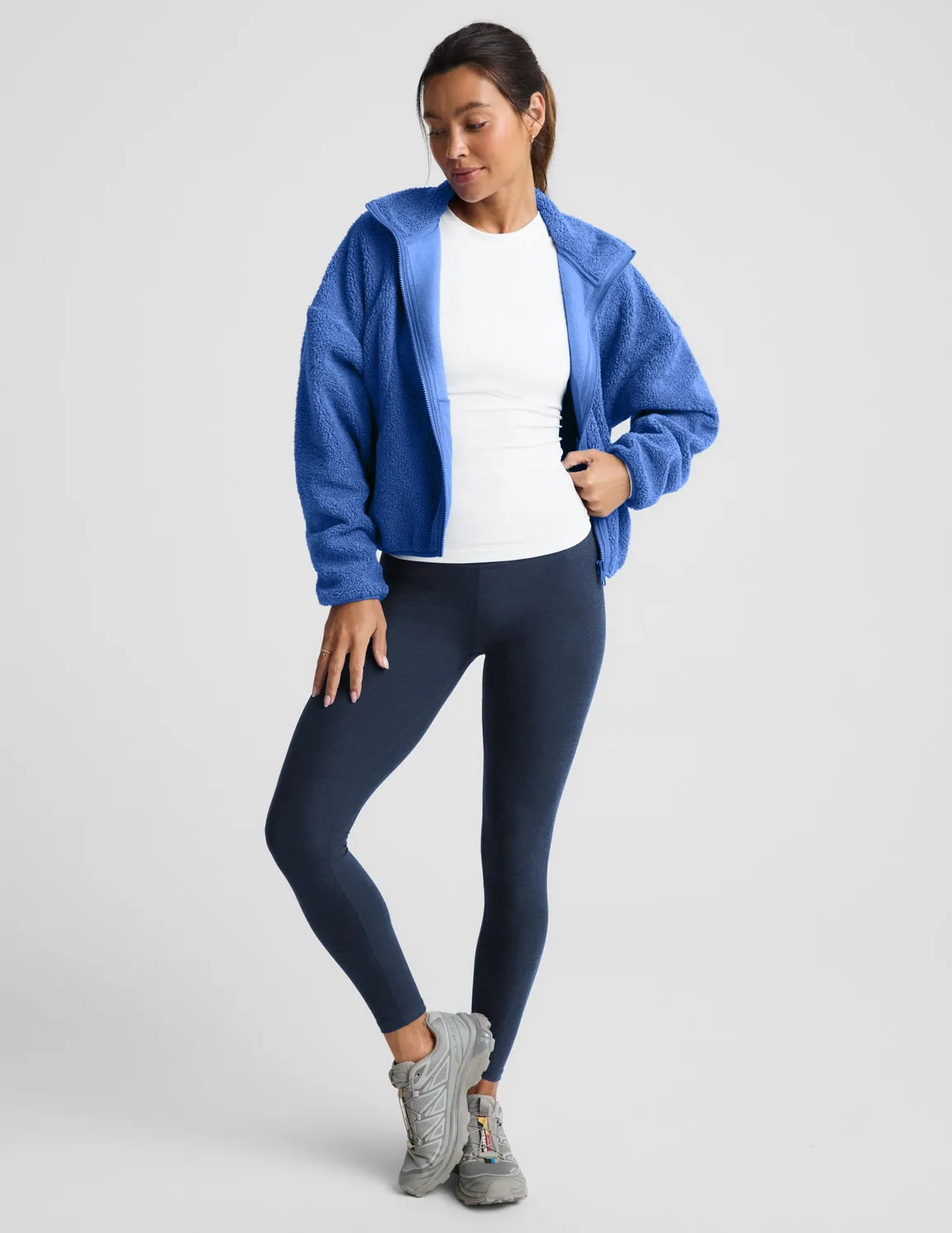 Beyond Yoga Unity Zip Jacket fleecetröja Mineral Blue blå