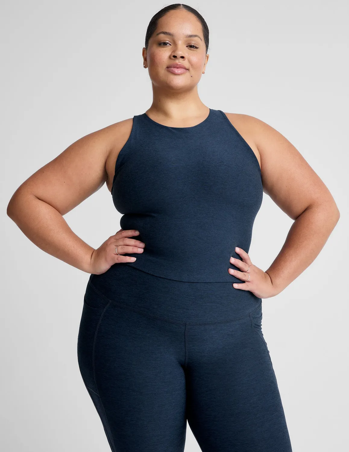 Beyond Yoga Spacedye Refocus cropped linne Nocturnal Navy