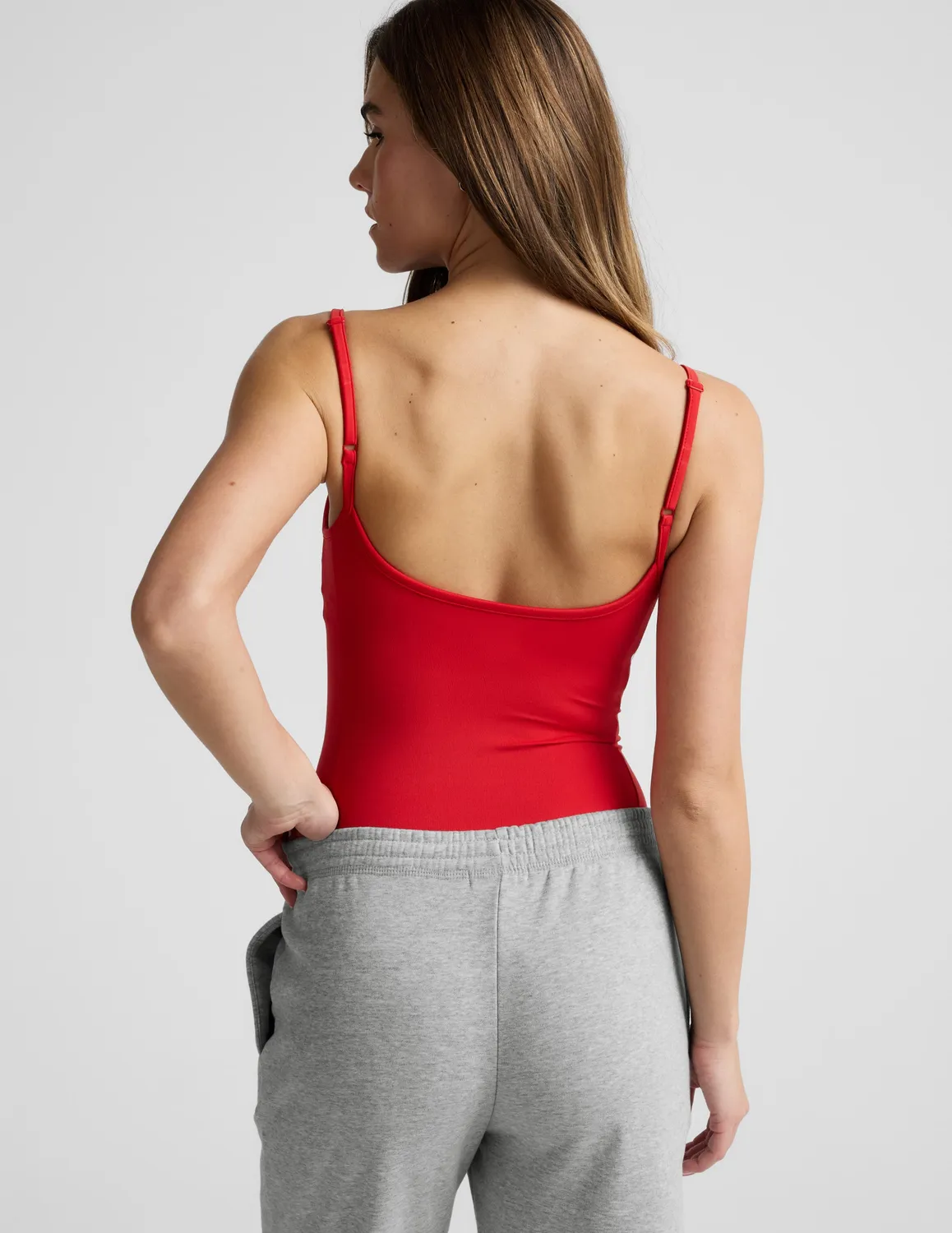 Beyond Yoga Pristine Bodysuit body Chili Red inbyggd BH