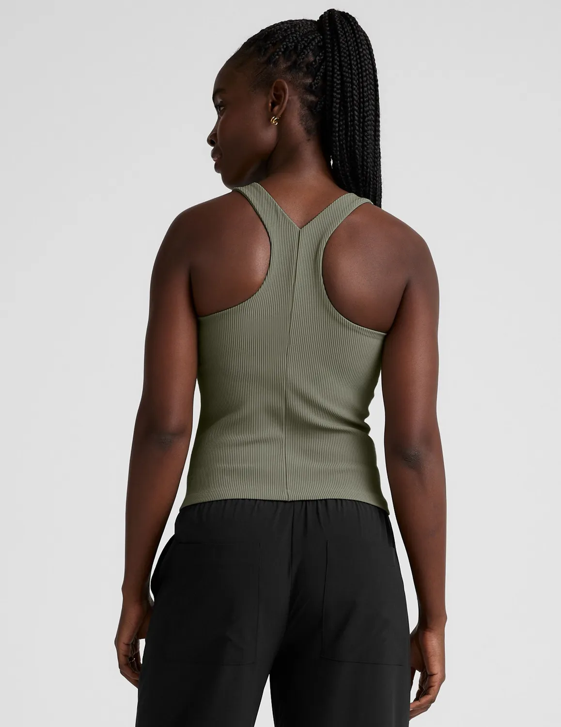 Beyond Yoga Refocus Ribbed Classic Tank linne Grey Sage mjukt