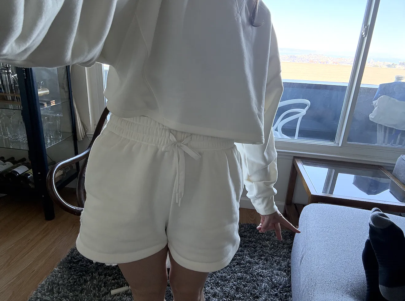 Beyond Yoga LuxeFleece Cropped sweatshirt Marine Blue blå