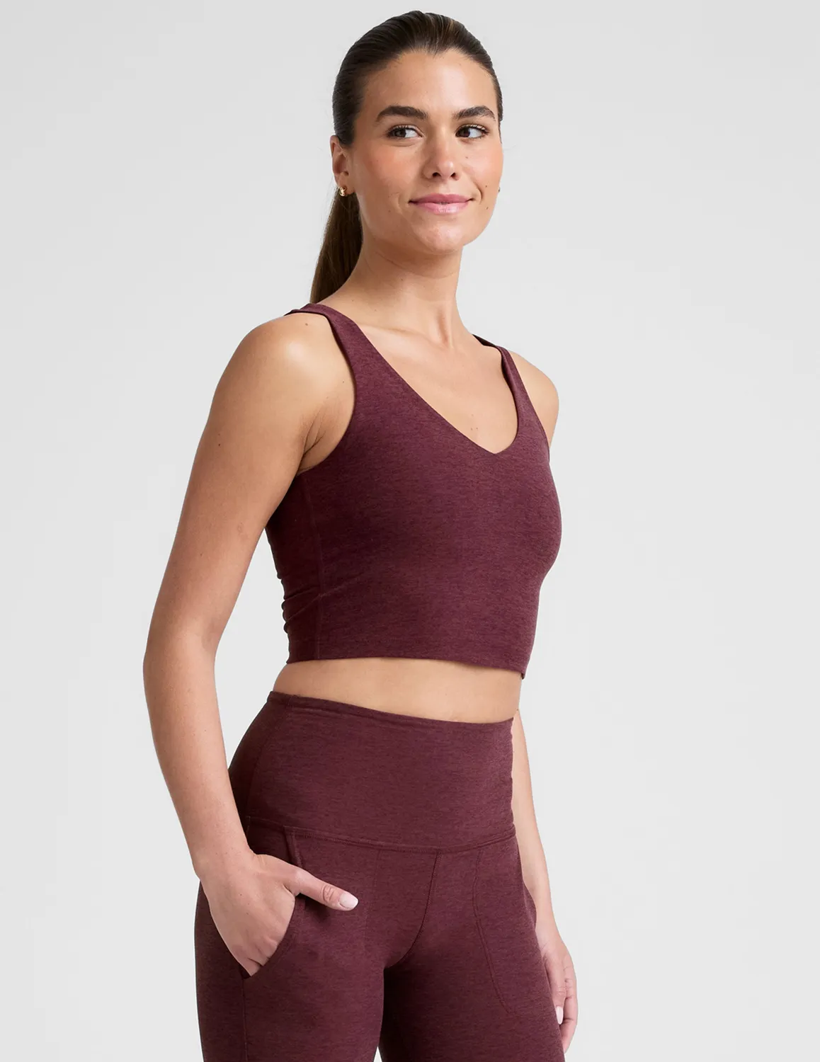 Beyond Yoga Spacedye Good Day Cropped Tank croptopp Midnight Burgundy