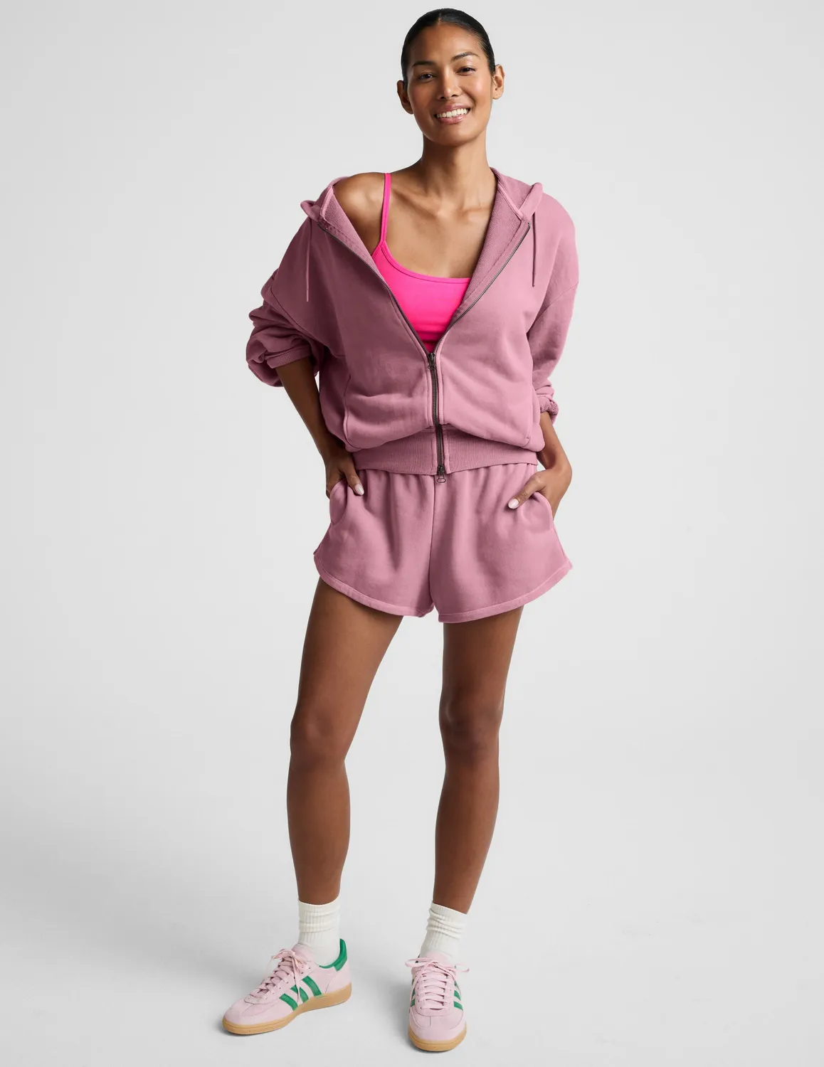 Beyond Yoga Fade Out Full Zip Hoodie hoodie Washed Rich Raspberry
