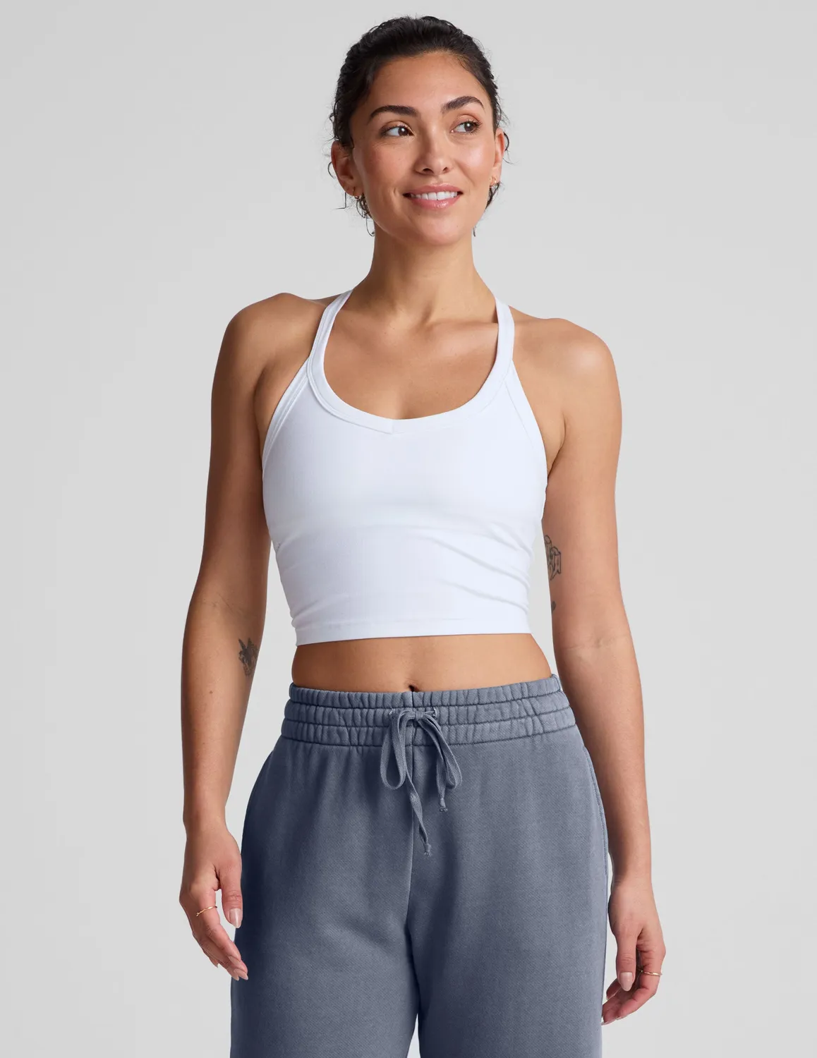 Beyond Yoga Spacedye On The Up Cropped Tank linne Cloud White stretch