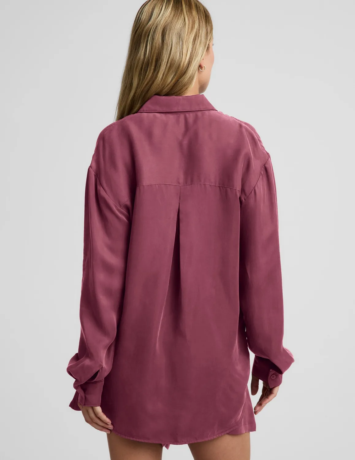 Beyond Yoga Sunkissed Cupro Button Down skjorta Muted Mauve