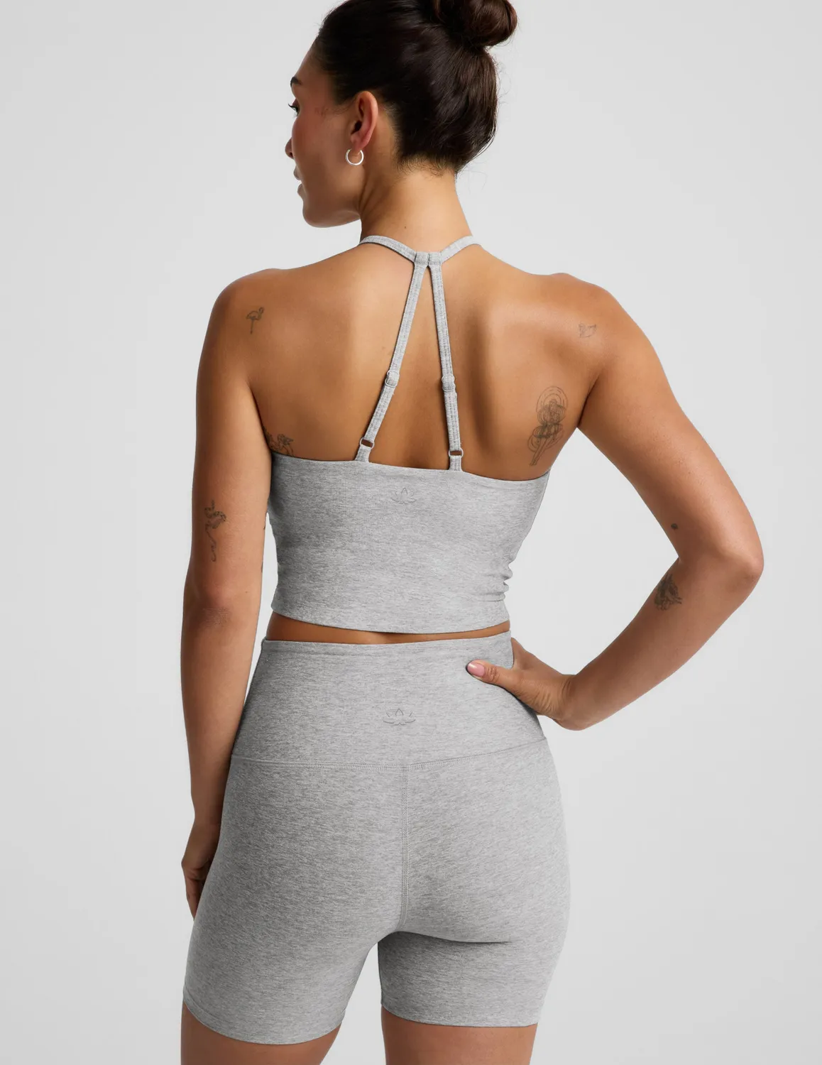 Beyond Yoga Spacedye Make It Strappy Tank träningslinne Silver Mist