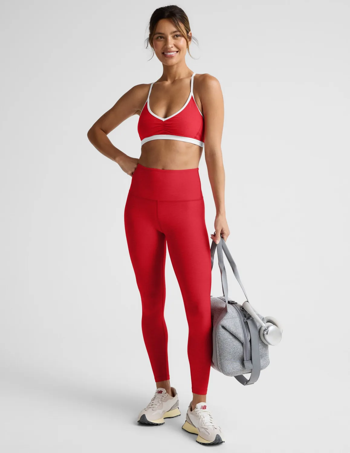 Beyond Yoga Spacedye Outlines Strappy sport-bh Chili Red